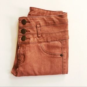 High waisted burnt orange jeggings